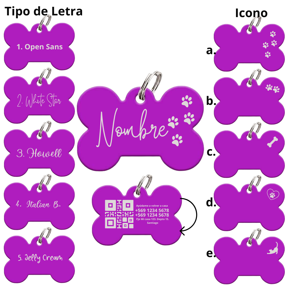 Medalla QR Grabada Laser - Morado