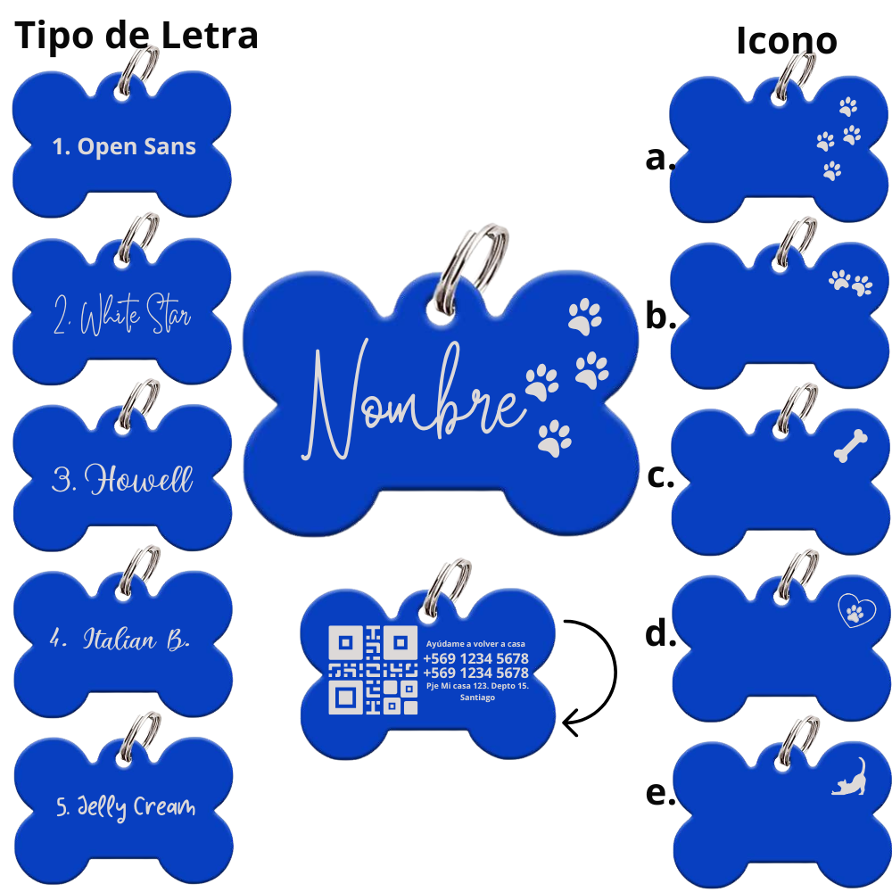 Medalla QR Grabada Laser - Azul